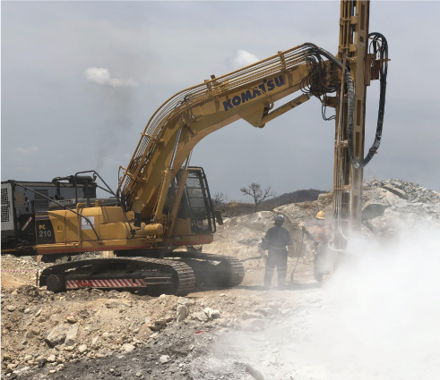 Escavator Drilling Rig in Kibali Gold Mine 2 - Mugale Industries